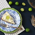 key lime pie with lime slice on top