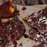 homemade marbled chocolate bark with fruit