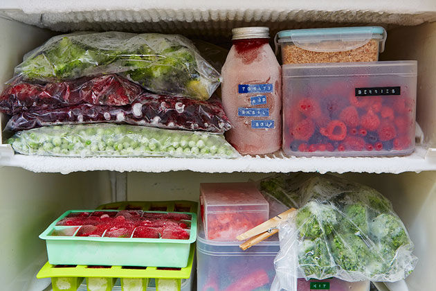 freezer tips - freezer filled with food in storage containers
