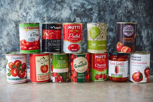 tomato products from waitrose stores. puree, tinned and passata