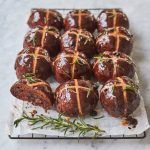 April seasonal product - Chocolate hot cross buns