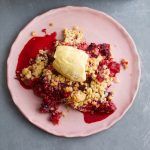 Frozen berry and apple crumble