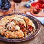 Christmas Eve dinner ideas pastry recipe in spiral with grains and pulses inside