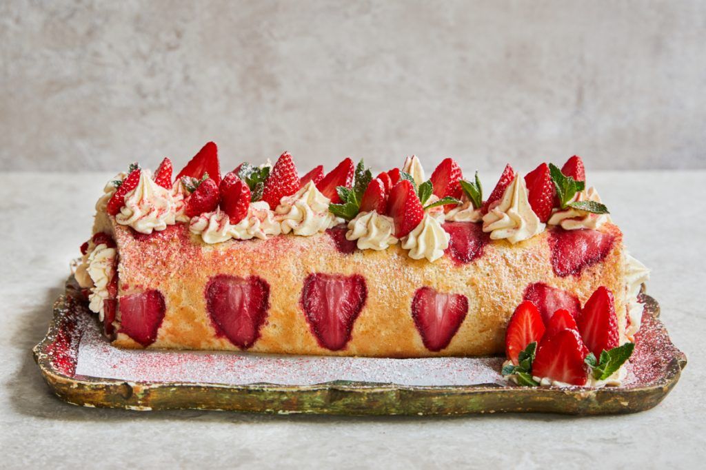Jamie's top Wimbledon recipes - Royal roulade sponge topped with with strawberries and cream
