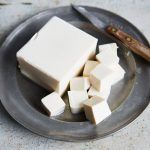 a plate of tofu - meat alternatives