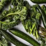 courgette seasonal vegetable - scatter of green vegtables