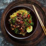 broccoli recipes feature - beef and broccoli noodle stir fry with chilli