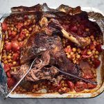 Chickpea recipes - Moroccan roast lamb in a baking tray