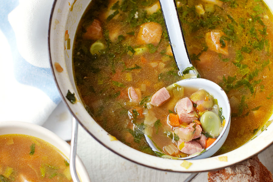 broad bean and ham soup recipe