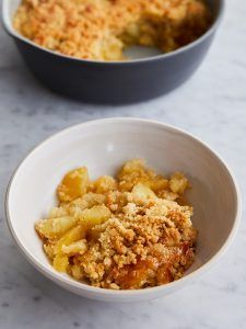 Bowl of apple crumble
