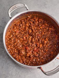 One pot of delicious Bolognese sauce