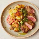 Romantic, Mediterranean-inspired meals for Valentine's Day — Herby steak and potatoes on a plate