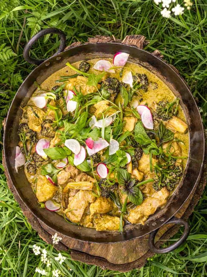 Fragrant green chicken curry from Jamie Cooks Spring