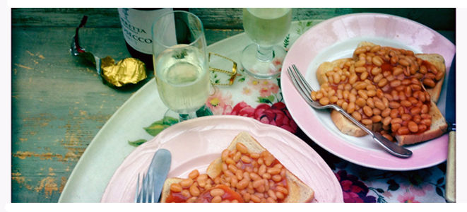 beans on toast with prosecco on the side
