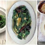 St Patrick's Day meal idea, beef, spinach and rhubarb crumble