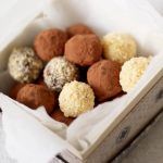 chocolate truffles in a box