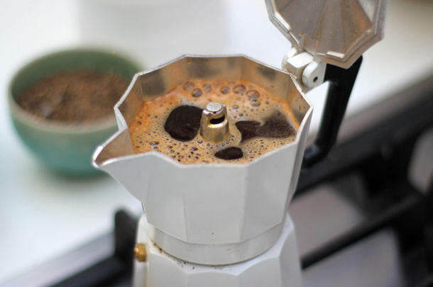 coffee being made for an espresso