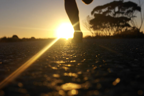 person running sunrise
