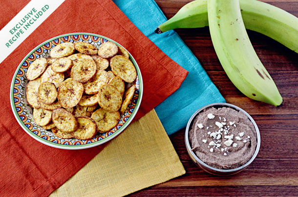 costa rica dish with plantain chips and dip