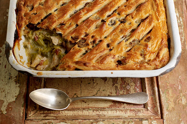 Turkey ideas - leftover turkey pie with pastry on top