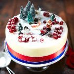 christmas cake with icing sugar sprinkled on top