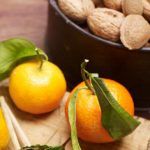 healthy christmas clementines with nuts