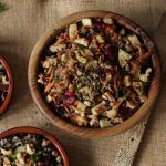 wild rice salad with vegetables in a bowl