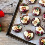 cranberry stuffed mushrooms with nut and cheese