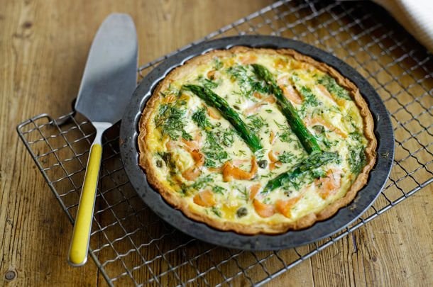 savoury baking - asparagus quiche pie