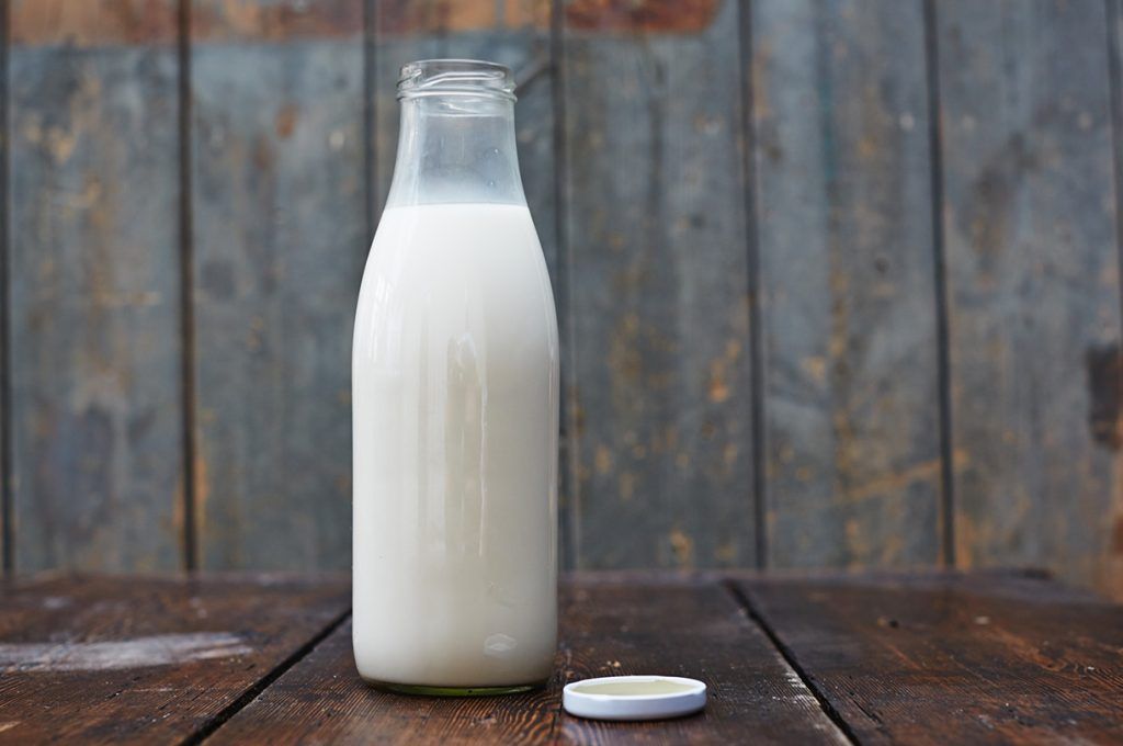 How to make almond milk - bottle of almond milk