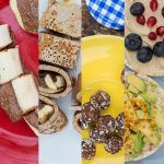 healthy snacks - a selection of images showing fruit snacks and healthy bakes