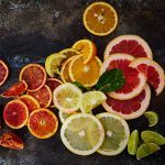 slices of citrus fruits scattered