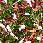 Christmas super food salad with veg, mushrooms and yoghurt dressing