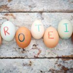 eggs with PROTEIN written on them