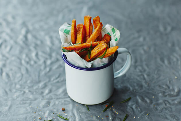 sweet potato fries in a cup