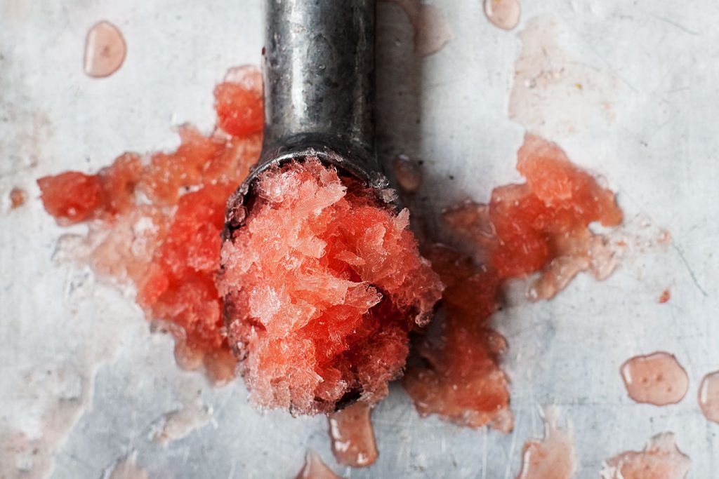 granita crushed ice with fruit juice