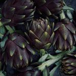 artichokes all grouped together in a bundle