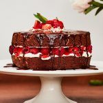 Christmas bakes for the perfect chocolate cake recipe with strawberries and cream