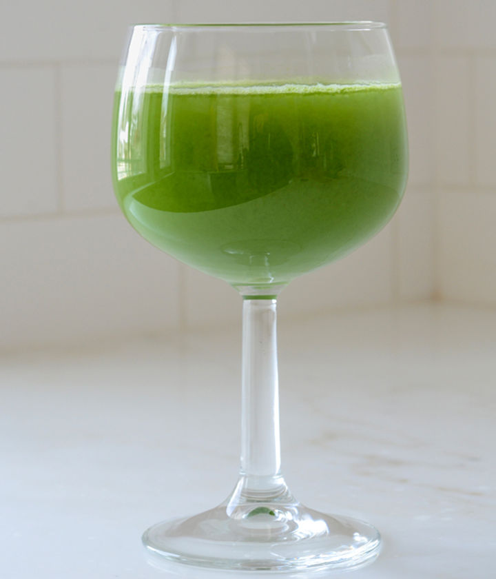 Glass of healthy green juice