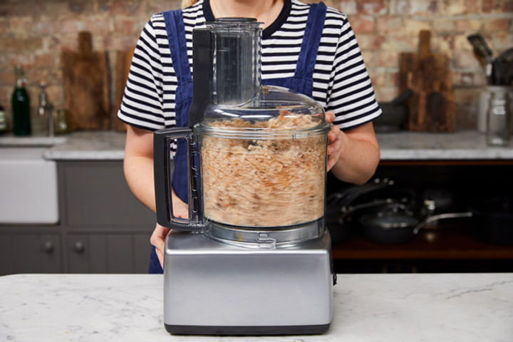 Bread being blitzed by a food processor