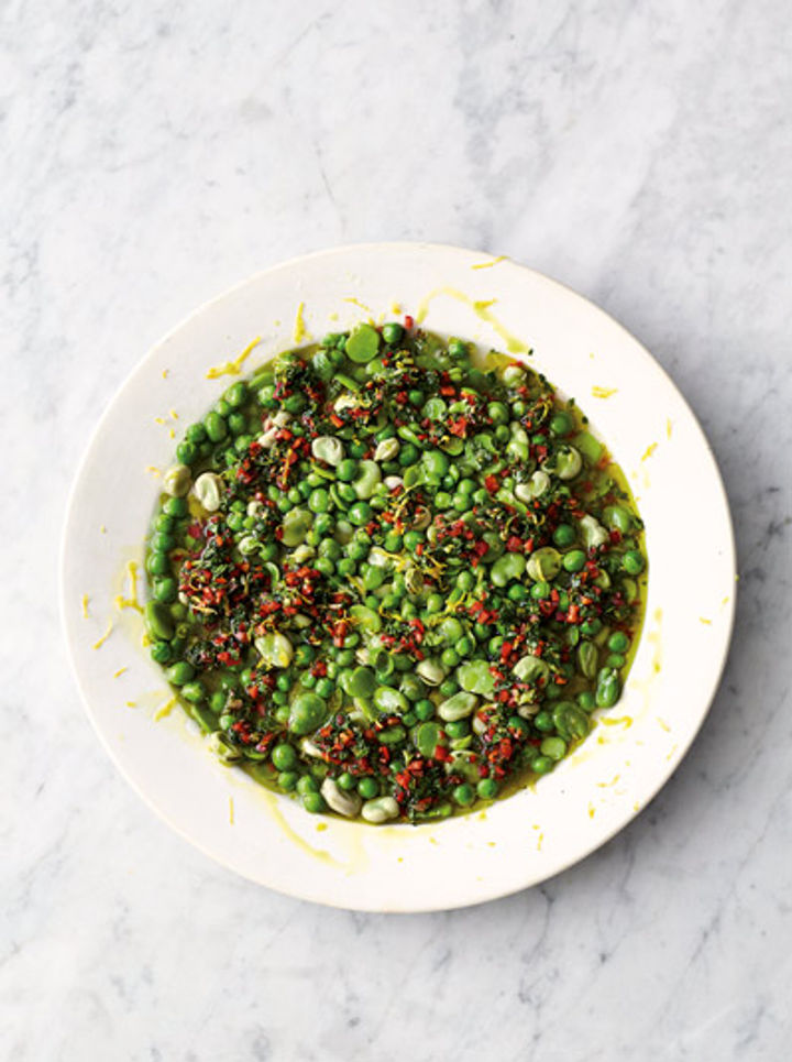 Peas, beans and mint salad