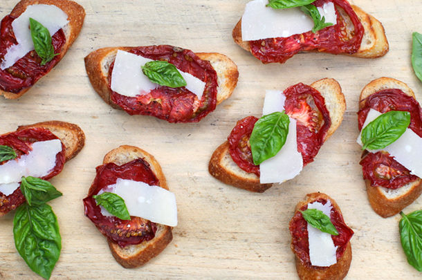 Slow roasted tomato Parmesan tartines Jamie Oliver