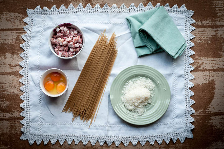 gluten-free pasta carbonara ingredients