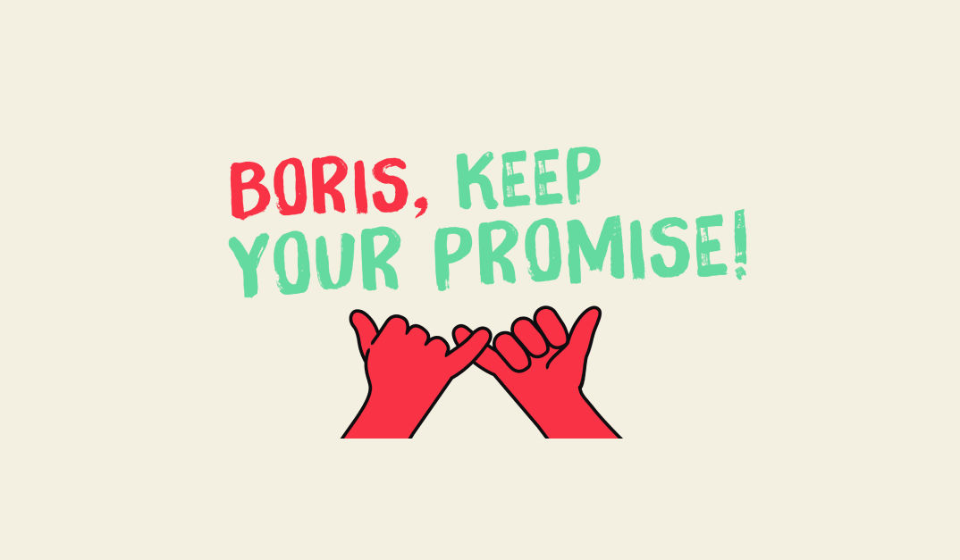Boris keep your promise slogan