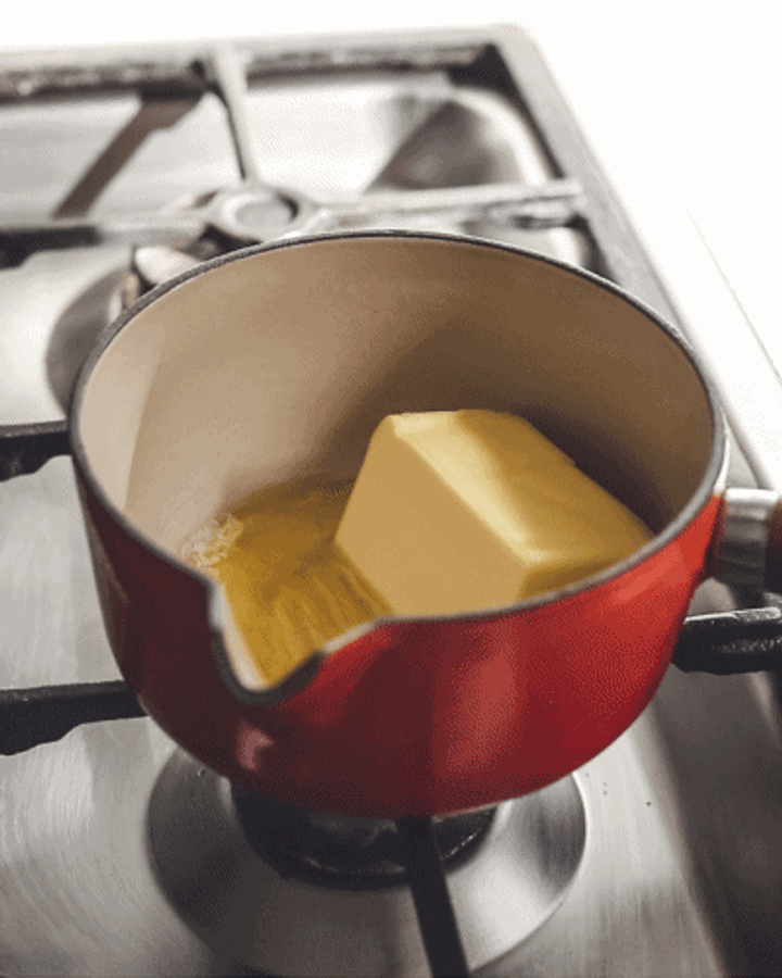 GIF of butter being melted in a saucepan