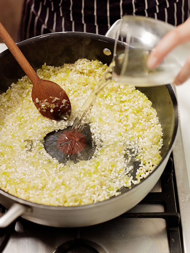 Adding stock - perfect risotto