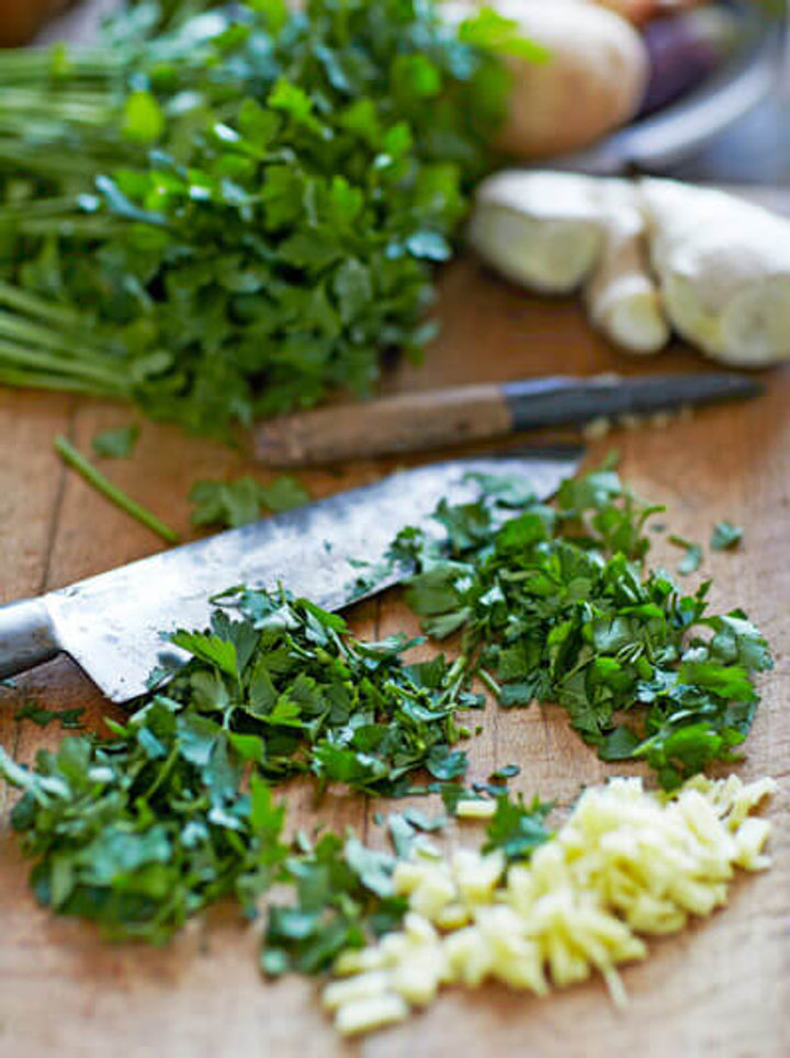 Image of roughly chopped herbs