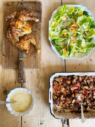 Springtime roast chicken Caesar salad | Recipes | Jamie Oliver