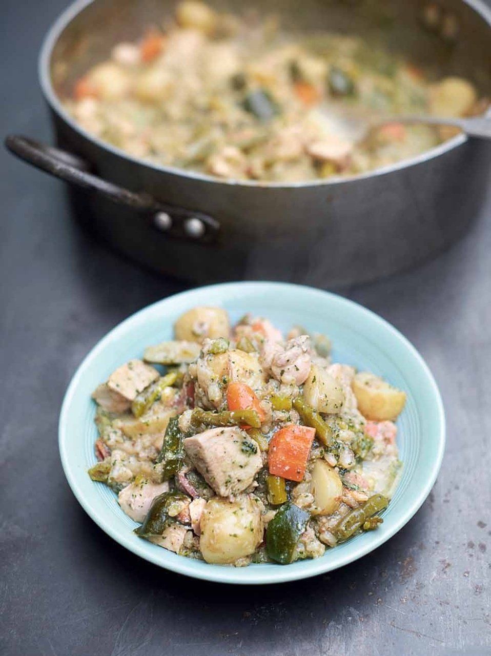 Spring chicken stew