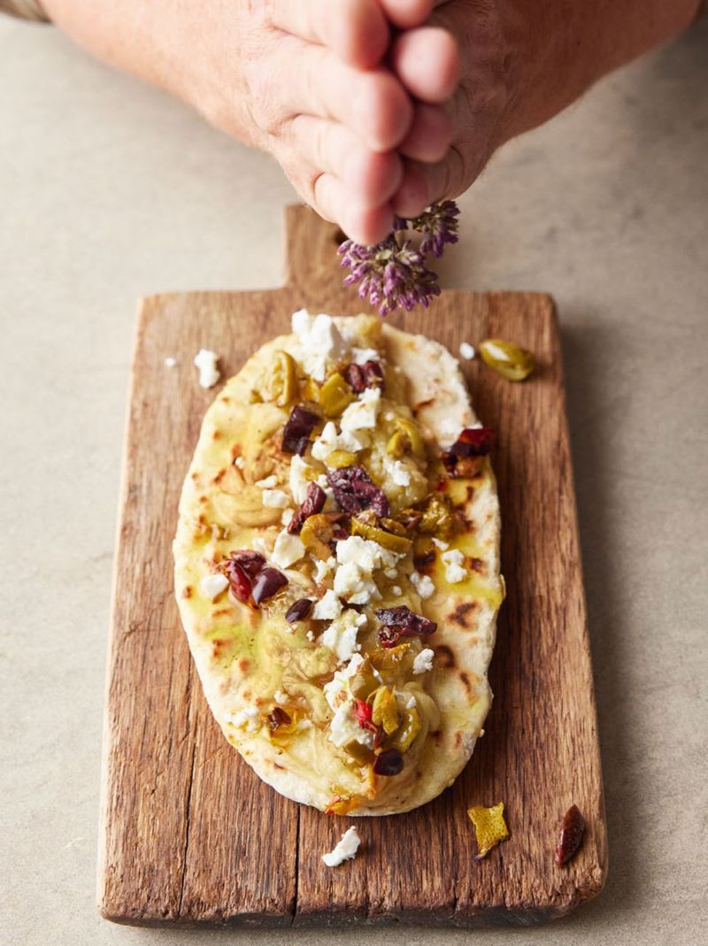 Aubergine flatbreads Jamie Oliver recipes